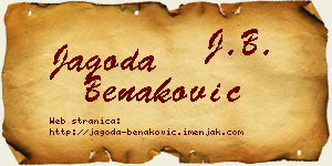 Jagoda Benaković vizit kartica